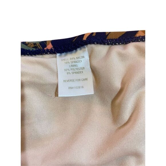 Garnet Hill Ruched Wrap V Neck One apiece Swimsuit Leaf pattern Size 16 - Picture 4 of 5